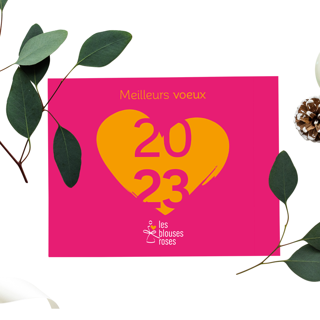 carte de voeux pour les blouses roses